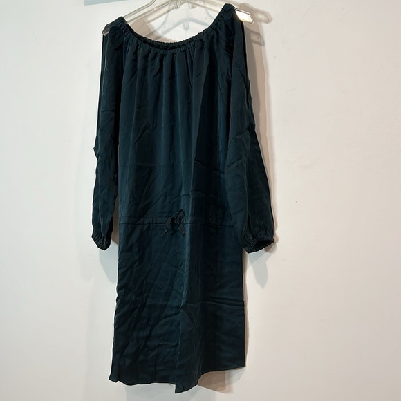 CHASER x revolve casual could shoulder long sleeve silk mini dress lined medium - Picture 7 of 9
